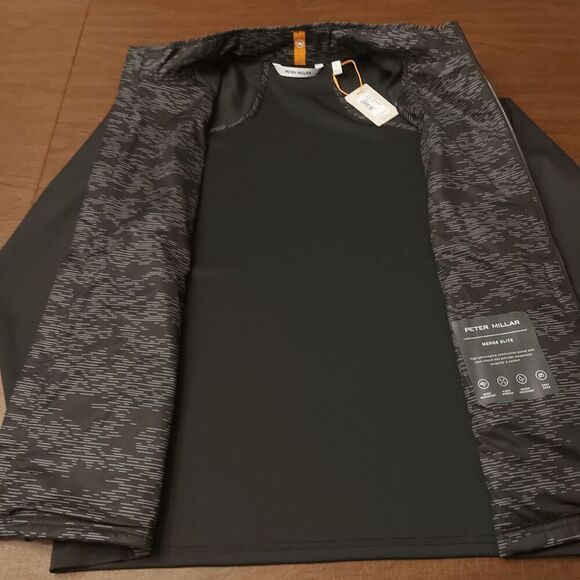 Peter Millar Merge Elite Hybrid Golf Jacket Full Zip Black Grey Men's Size L - Picture 5 of 8